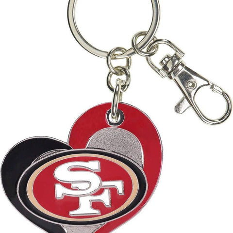 San Francisco 49ers Swirl Heart Keychain