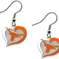 Texas Longhorns Swirl Heart Earrings