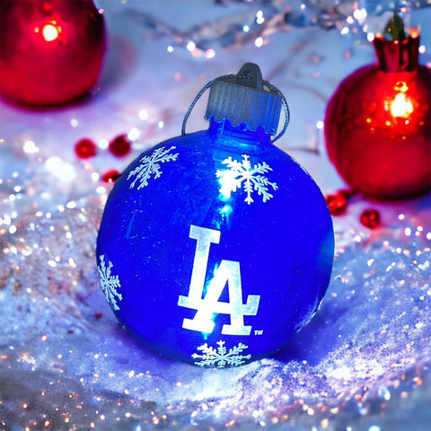 Los Angeles Dodgers Light Up Glass Ball Team Ornament