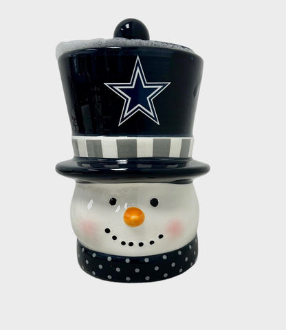 Dallas Cowboys Ceramic Snowman Candle