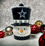 Dallas Cowboys Ceramic Snowman Candle