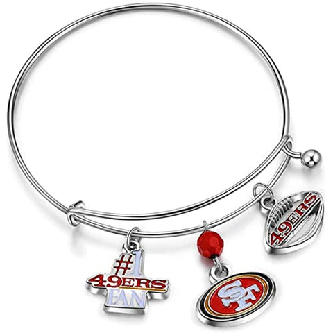 San Francisco 49ers Three Charm Logo Bracelet