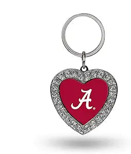 Alabama Crimson Tide Rhinestone Heart Keychain