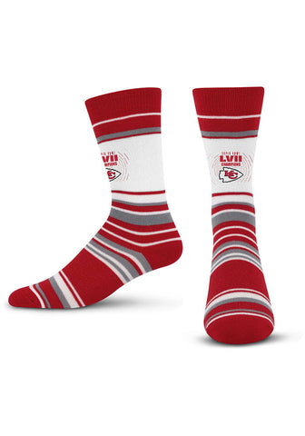Kansas City Chiefs 2022 SB LVII Champs Men's Stripe Socks