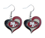San Francisco 49ers Swirl Heart Earrings