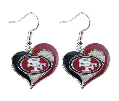 San Francisco 49ers Swirl Heart Earrings