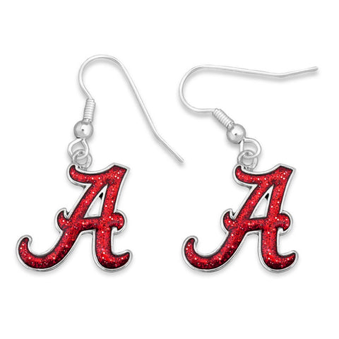 Alabama Crimson Tide Glitter Dangle Earrings