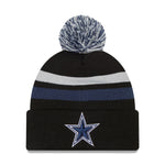 Men's Dallas Cowboys New Era Black Fresh Cuffed Knit Hat with Pom