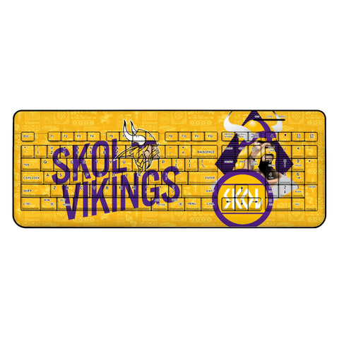 Minnesota Vikings 2024 Illustrated Limited Edition Wireless USB Keyboard-0