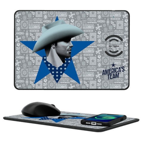 Dallas Cowboys 2024 Illustrated Limited Edition 15-Watt Wireless Charger and Mouse Pad-0