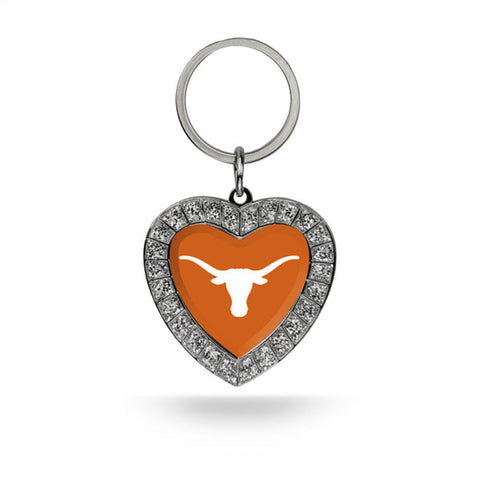 Texas Longhorns Rhinestone Heart Key Chain
