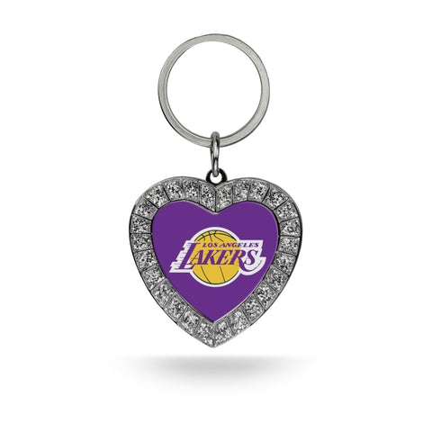 Los Angeles Lakers Rhinestone Heart Keychain