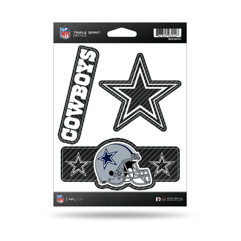 Dallas Cowboys - Carbon Fiber Design - Triple Spirit Stickers
