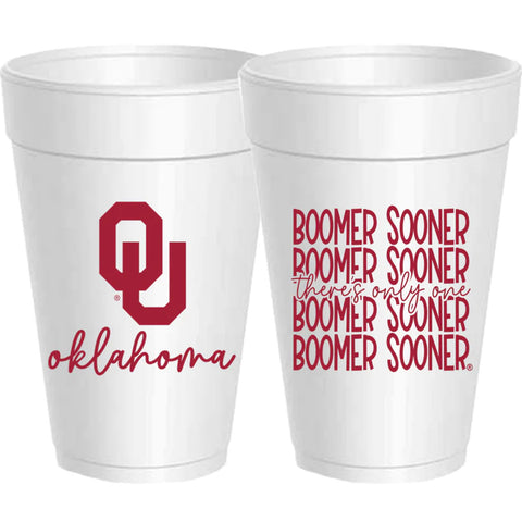 Oklahoma Sooners Mirror 16 oz. Styrofoam Cups