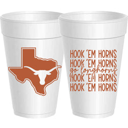 Texas Longhorns Mirror 16 oz. Styrofoam Cups