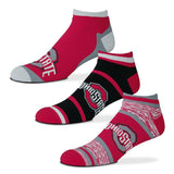 Ohio State Buckeyes For Bare Feet Cash Three-Pack Ankle Socks