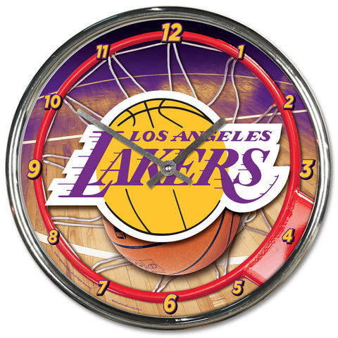 Los Angeles Lakers Chrome Wall Clock