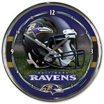 Baltimore Ravens Round Chrome Wall Clock