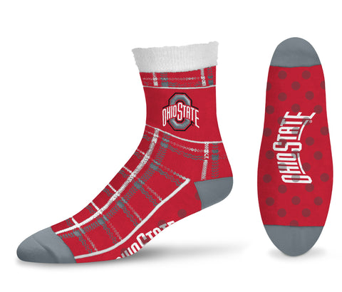 Ohio State Buckeyes Red Tartan Plaid Socks