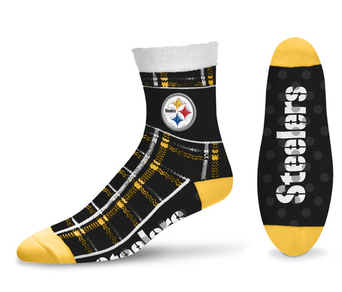 Pittsburgh Steelers Black Tartan Plaid Socks
