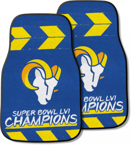 Los Angeles Rams 2021 Super Bowl LVI Champions Front Carpet Car Mat 2 Set