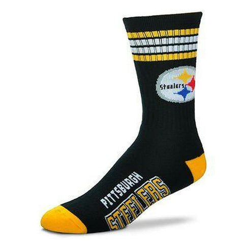 Pittsburgh Steelers Reverse 4 Stripe Deuce Socks