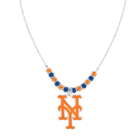 New York Mets Beaded Cobra Chain Necklace