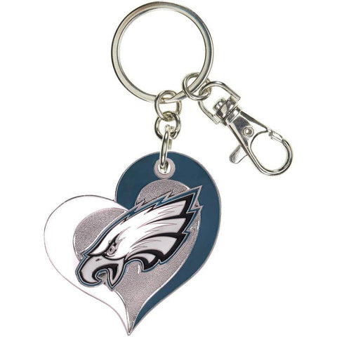 Philadelphia Eagles Swirl Heart Keychain