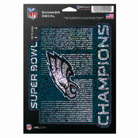 Philadelphia Eagles Super Bowl LII Champions 5" x 7" Shimmer Decal