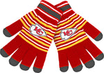 Kansas City Chiefs Striped Stretch Knit Gloves