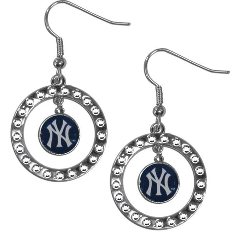 New York Yankees Rhinestone Hoop Earrings