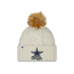Dallas Cowboys Women's Sideline Cuff Pom Knit Hat - Ivory