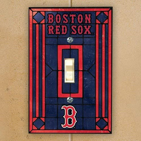 Boston Red Sox Art Glass Light Switch Cover