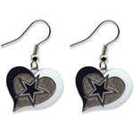Dallas Cowboys Swirl Heart Earrings