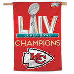 Kansas City Chiefs Super Bowl 54 Champs 28 x 40 Banner 1 Sided Vertical Flag