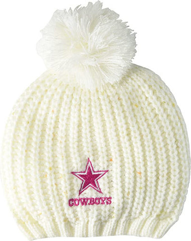 Dallas Cowboys Youth Pink Nep Yarn Beanie, WHITE/PINK, YOUTH