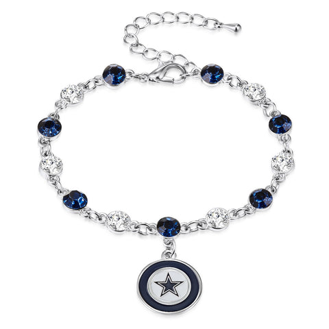 Dallas Cowboys Two Tone Crystal Bangle Bracelet