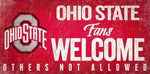 Ohio State Buckeyes Wood Sign Fans Welcome 12x6
