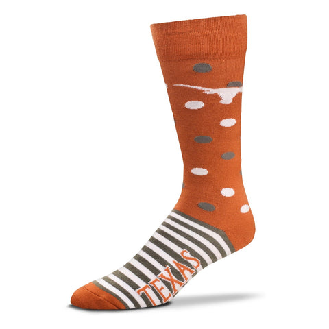 Texas Longhorns Half Dots Half Stripe socks
