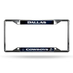 Dallas Cowboys License Plate Frame Chrome EZ View