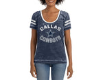 Dallas Cowboys New Era Women's Burnout Navy T-Shirt