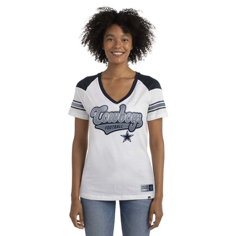 Dallas Cowboys New Era Women's Raglan Stripe T-Shirt