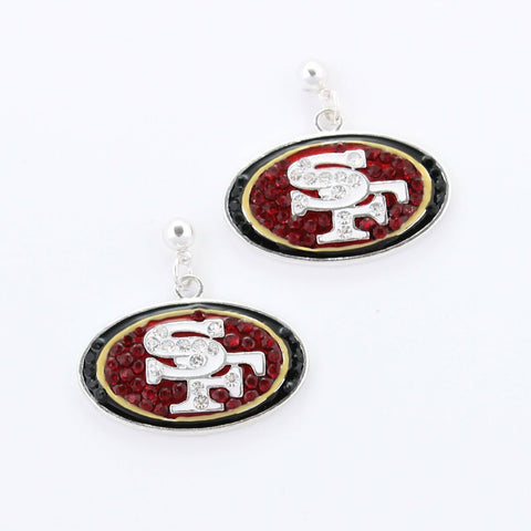San Francisco 49ers Crystal Logo Earrings