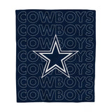 Dallas Cowboys Echo Team Wordmark Plush Throw Blanket, 60" x 70"