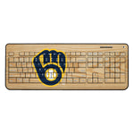 Milwaukee Brewers Wood Bat Wireless USB Keyboard