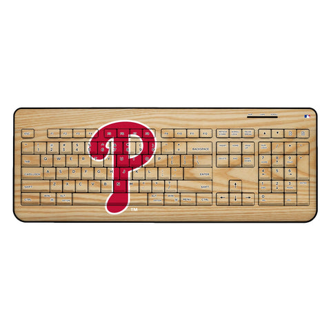 Philadelphia Phillies Wood Bat Wireless USB Keyboard