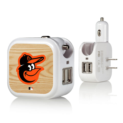 Baltimore Orioles Orioles Wood Bat 2 in 1 USB Charger