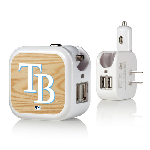 Tampa Bay Rays Rays Wood Bat 2 in 1 USB Charger