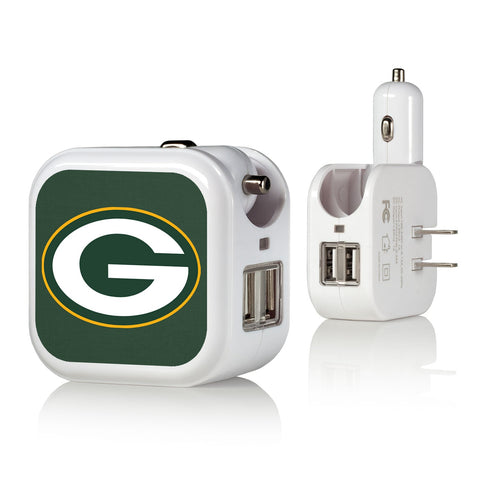 Green Bay Packers Solid 2 in 1 USB Charger-0