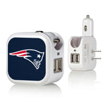 New England Patriots Solid 2 in 1 USB Charger-0